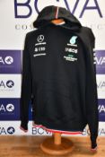 Two men's as new Mercedes AMG Petronas F1 2022 Team hooded sweatshirts (S).