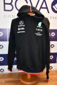 Two men's as new Mercedes AMG Petronas F1 2022 Team hooded sweatshirts (XL).