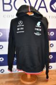 Two men's as new Mercedes AMG Petronas F1 2022 Team hooded sweatshirts (XL).