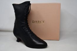 A pair of as new Darcy Clothing Victorian lace up black leather boots (EU 38).