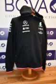 Two men's as new Mercedes AMG Petronas F1 2022 Team hooded sweatshirts (L).