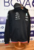 Two men's as new Mercedes AMG Petronas F1 2022 Team hooded sweatshirts (XL).
