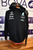Two men's as new Mercedes AMG Petronas F1 2022 Team hooded sweatshirts (S).