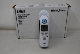 A boxed as new Braun ThermoScan PRO 6000 ear thermometer (#REF: 06000-200).