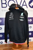 Two men's as new Mercedes AMG Petronas F1 2022 Team hooded sweatshirts (XL).