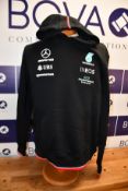 Two men's as new Mercedes AMG Petronas F1 2022 Team hooded sweatshirts (S).