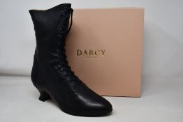 A pair of as new Darcy Clothing Victorian lace up black leather boots (EU 39).