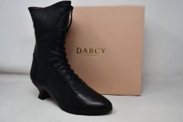 A pair of as new Darcy Clothing Victorian lace up black leather boots (EU 40).