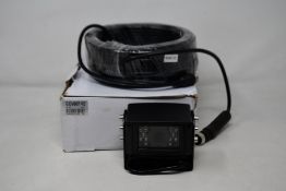 A boxed as new Capital Vision CCV087-02 120 Degree DC12V PAL Vehicle Camera and 20M Cable (Damaged