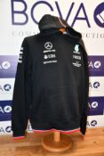 Two men's as new Mercedes AMG Petronas F1 2022 Team hooded sweatshirts (L).