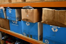 Eight boxes of assorted pre-owned clothing and related items.