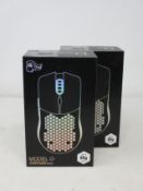 Two boxed as new Glorious Model O-Wireless Gaming Mice (Matte white).