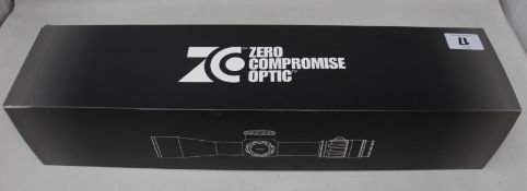 A boxed as new Zero Compromise Optic ZC420 4-20x50 illuminated Zero Stop FFP MPCT3X 0.1 MRAD rifle