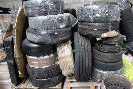 A quantity of miscellaneous automotive wheels, tyres and related items.
