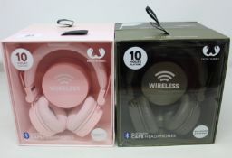 Four boxed fresh and rebel caps Bluetooth headphones.
