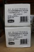 Two Ideal Programmable RF Electronic 7 Day Room Thermostats (KIT-216131).