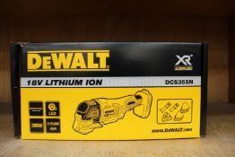 A boxed as new DeWalt XR 18V Cordless Oscillating Multi Tool DCS355N-XJ (Bare unit).