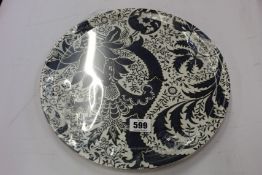 Four as new V&A Museum Indian Indigo Trays (Round - 38cm Diameter).