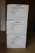 Three boxed as new Lumel Din Rail Electric Energy Meters (NMID30-2).