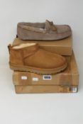 A pair of as new Ugg Classic Ultra Mini and a pair of Ugg Dakota slippers (Both UK 5).