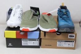 Three pairs of as new Salomon footwear; Speedcross 3 (UK 4), XA Collider 2 (UK 9) and Reelax