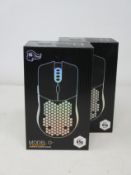 Two boxed as new Glorious Model O-Wireless Gaming Mice (Matte white).