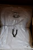Eighteen as new Valiance T-shirts in white/black (S, M - RRP £25 each).
