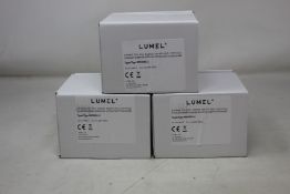 Three boxed as new Lumel Din Rail Electric Energy Meters (NMID30-2).