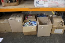 A quantity of greetings cards, ribbon, straws and related.