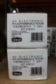 Two Ideal Programmable RF Electronic 7 Day Room Thermostats (KIT-216131).