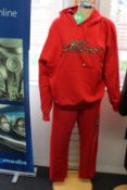 An as new Agent Provocateur Leopard oversized hoodie in red with matching sweatpants (Both L).