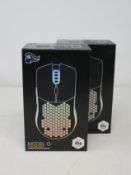 Two boxed as new Glorious Model O-Wireless Gaming Mice (Matte white).