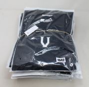 Fifteen as new Valiance T-shirts in black (7 XS, 6 S, 1 x M, 1 x L - RRP £25 each).