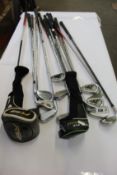 A quantity of fifteen pre-owned golf clubs to include: Titleist, Callaway, Lynx and others (NOTE: