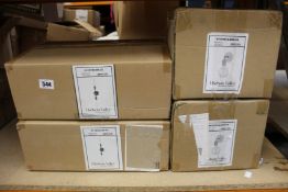 Two Hudson Valley Chloe Aged Brass wall sconces (H110101A-AGB-CE) and two Hudson Valley old bronze