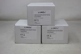 Three boxed as new Lumel Din Rail Electric Energy Meters (NMID30-2).