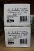 Two Ideal Programmable RF Electronic 7 Day Room Thermostats (KIT-216131).