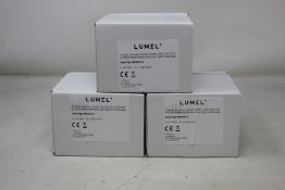 Three boxed as new Lumel Din Rail Electric Energy Meters (NMID30-2).