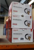 Five boxed as new Honeywell V4073 Motorised Valves (3 Port Mid-position).