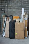 A large quantity of miscellaneous garden related items to include Brabantia rotary lines and wheel