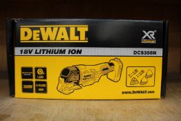 A boxed as new DeWalt XR 18V Cordless Oscillating Multi Tool DCS355N-XJ (Bare unit).
