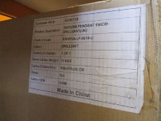 An as new Timothy Oulton Saturn pendant light in clear glass beads. (150cm - RRP £4995).