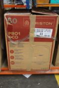 An Ariston Pro1 Eco Wall Hung Unvented Electric Storage Water Heater (50ltr).