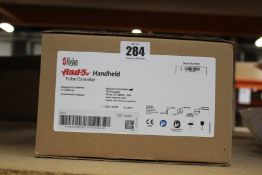 A Massimo RAD.5v Handheld Pulse Oximeter.