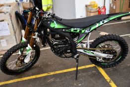 An adults as new Nicot eBeast 12kw electric dirt bike. Peak Power 12kw, brushless motor, DC