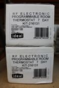 Two Ideal Programmable RF Electronic 7 Day Room Thermostats (KIT-216131).