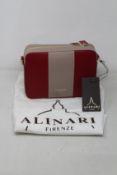 An as new Alinari Firenze Flavia crossbody bag in red/taupe.