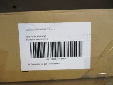 An as new Cantilever oak bench (NOTE: Missing fixtures, 3 parts of bench only).