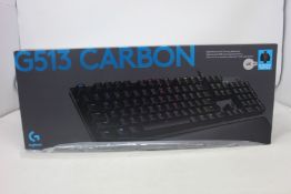 A boxed as new Logitech G513 Carbon gaming keyboard (UK).