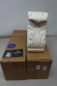 Three Modern Souvenir handmade Acanthus leaf bookends.